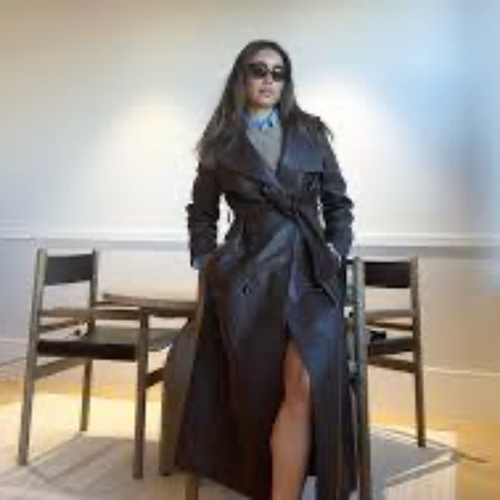 Ena Pelly leather trench coat